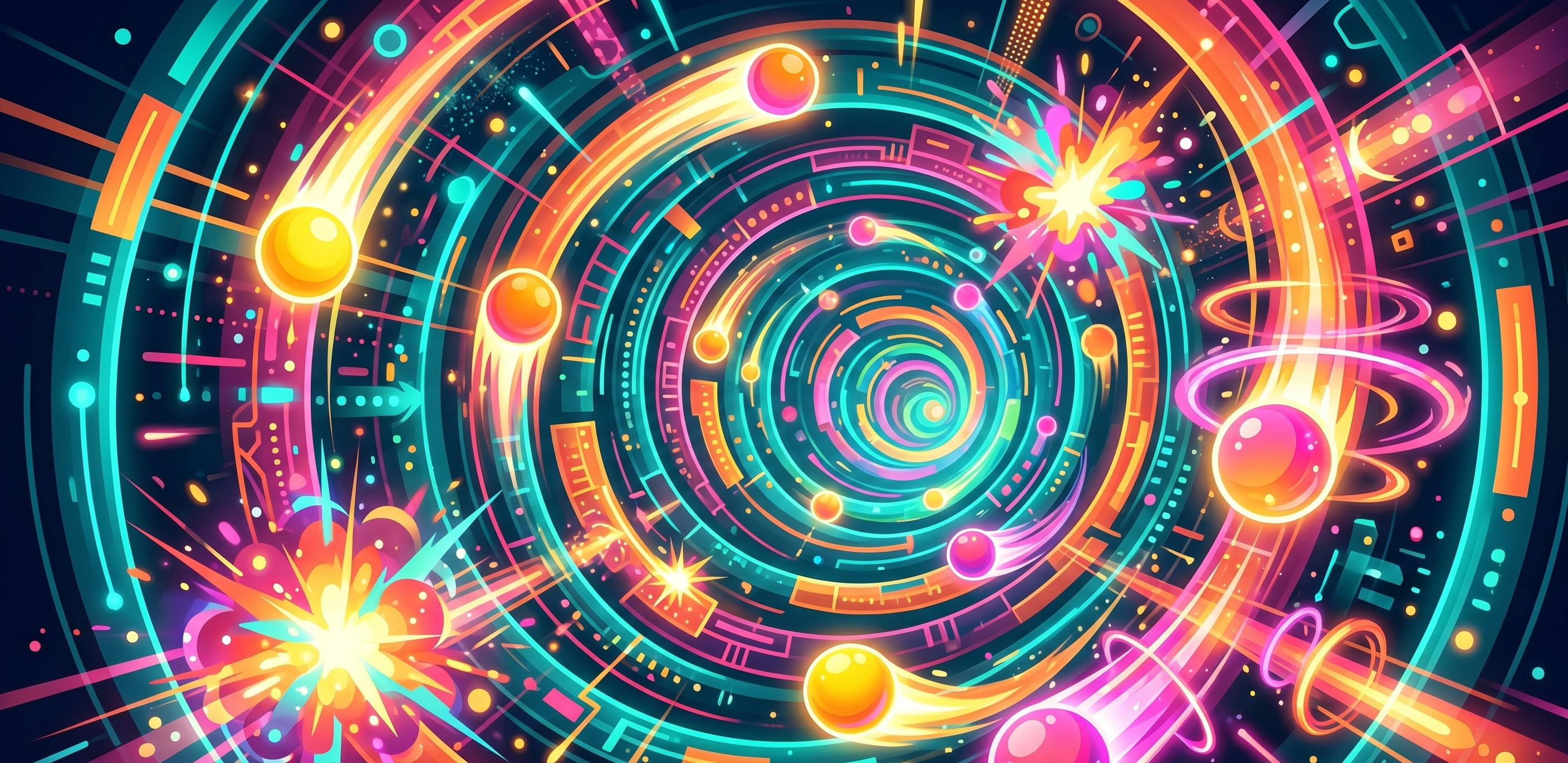 Colorful circular shapes for a mobile arcade game
